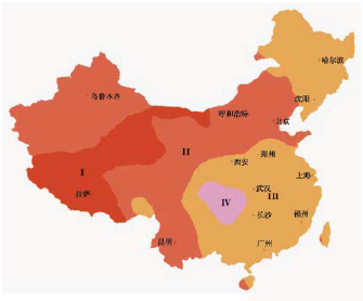 全国辐照量分布图